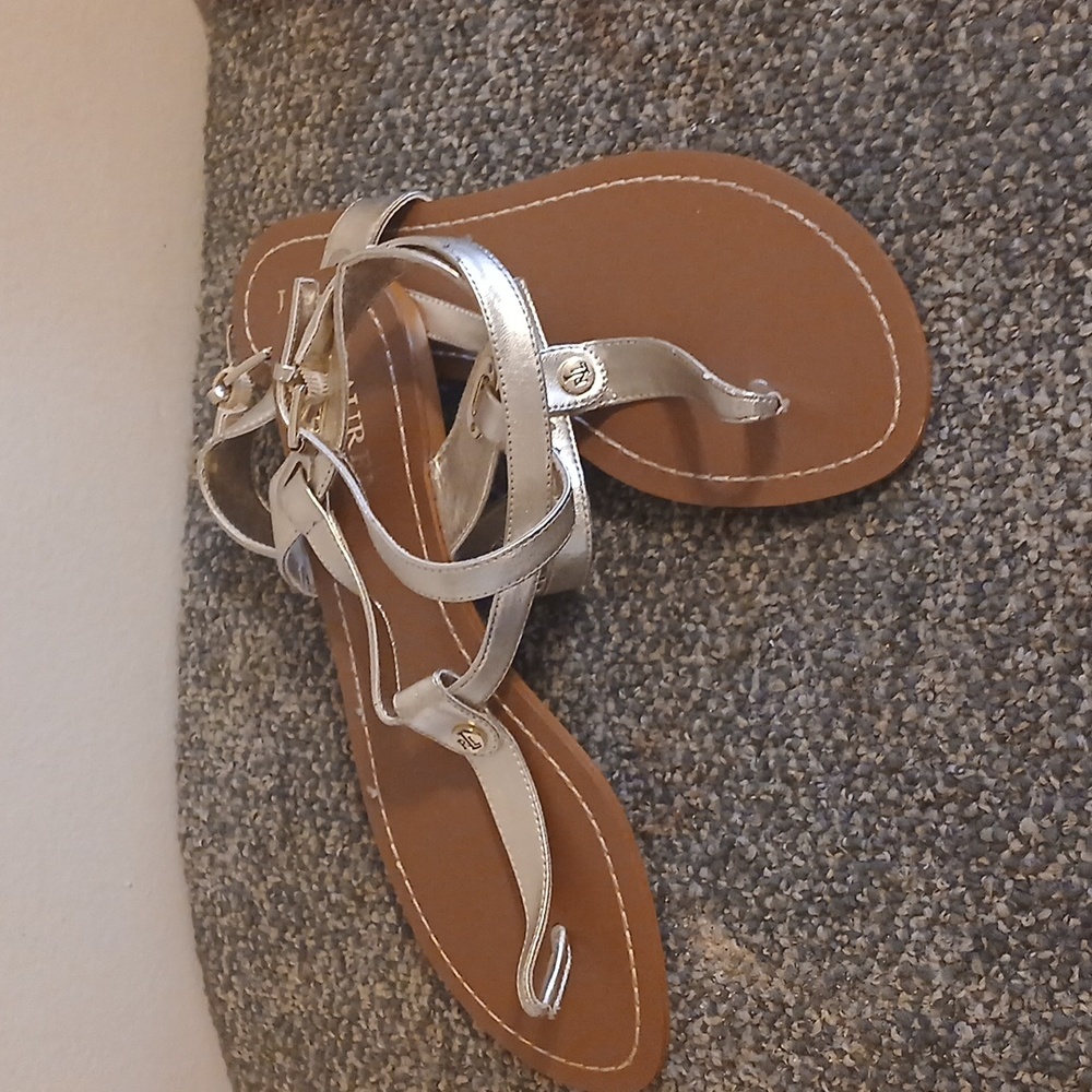 Lauren Ralph Lauren Metallic Gold Sandals Soze 9.5 - Picture 3 of 6